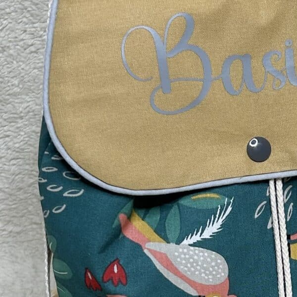 sac à dos maternelle avec un tissu savane vert