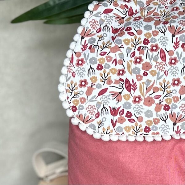 sac à dos enfant maternelle ros avec rabat fleuri