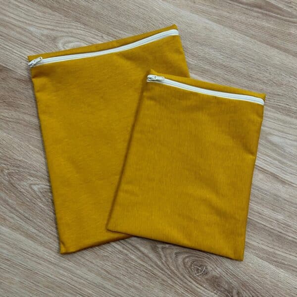 sac de congélation lavable de couleur jaune